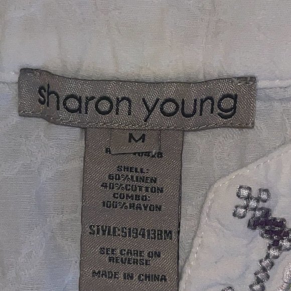 Sharon Young, embroidered top with pearl buttons - Picture 6 of 7
